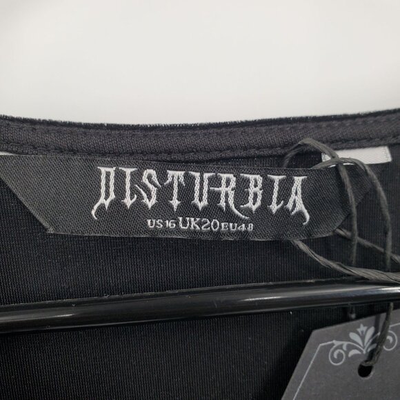 Disturbia Cleome Floral Embroider Velour Faux Wrap Mini Dress Women Size 16 NWT - Picture 6 of 16